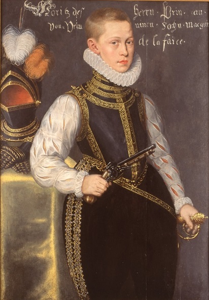 Prince Maurice of Orange, ca. 1579,  by 
Daniël van den Queborn  (1552–1602) Koninklijk Paleis Amsterdam   SC/0129